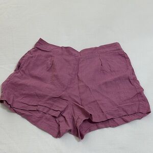 Madewell Mauve Linen High Waist Shorts